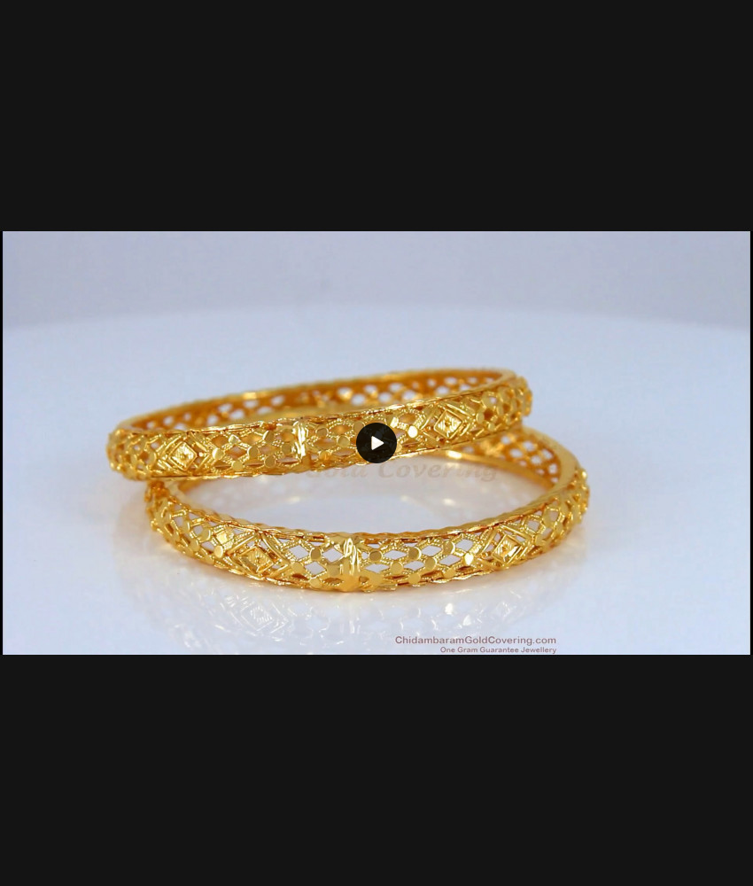 BR1645-2.6 One Gram Gold Bangles Daily Wear Collections For Womens