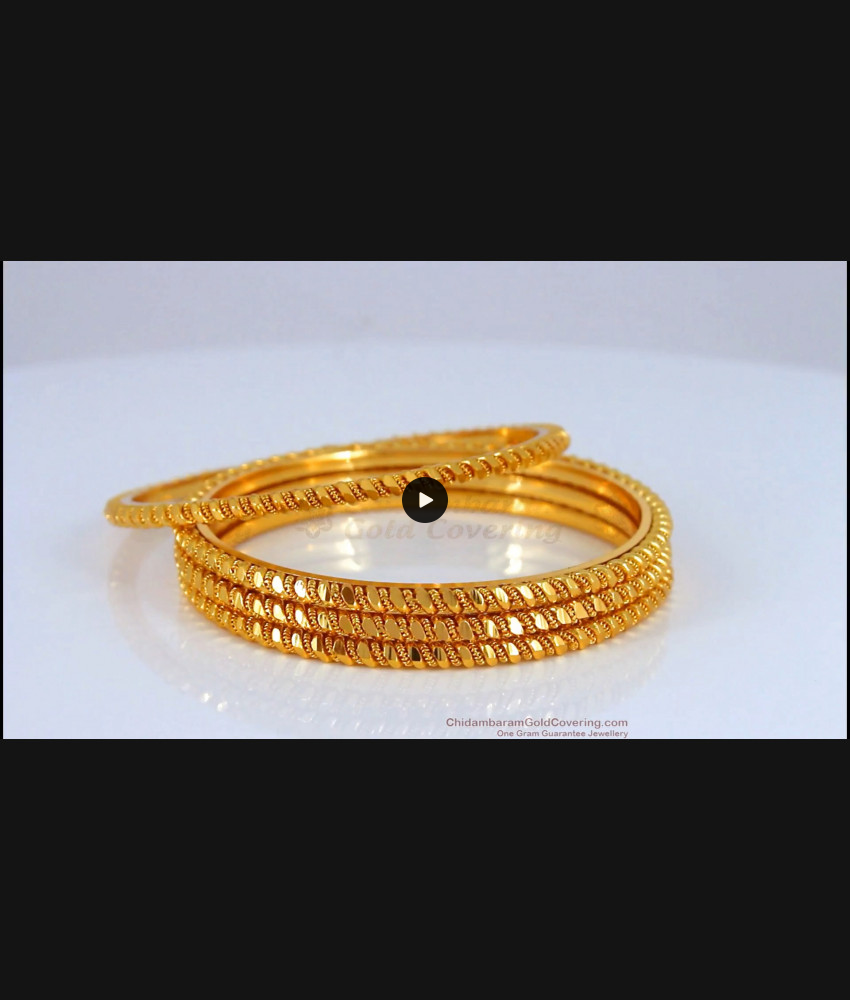 BR1651-2.10 Set Of Four daily Wear Gold Bangles 
