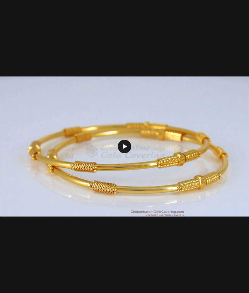BR1655-2.10 Simple And Elegant Gold Bangles South Indian Jewelry