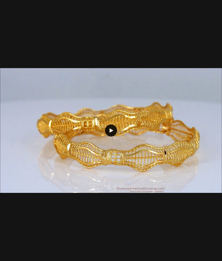 BR1659-2.4 Latest Design One Gram Gold Bangles For Daily Wear Collection