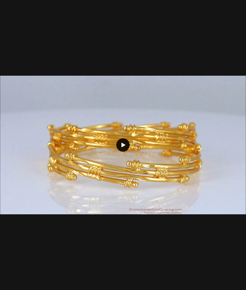 BR1661-2.4 Layers Design Gold Bangles From Chidambaram Gold Covering