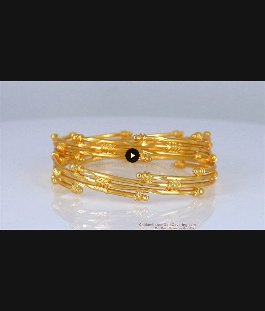 BR1661-2.6 Layers Design Gold Bangles From Chidambaram Gold Covering