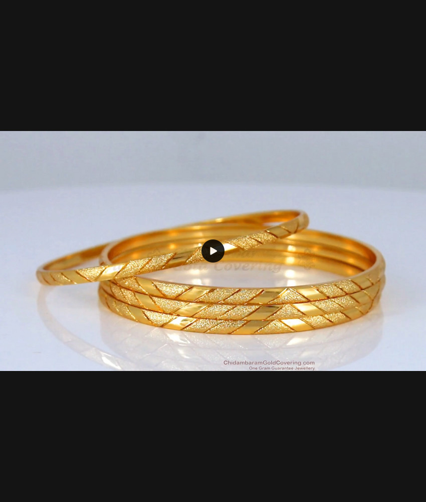 BR1664-2.8  Set Of Four One Gram Gold Bangles For Daily Wear Collection