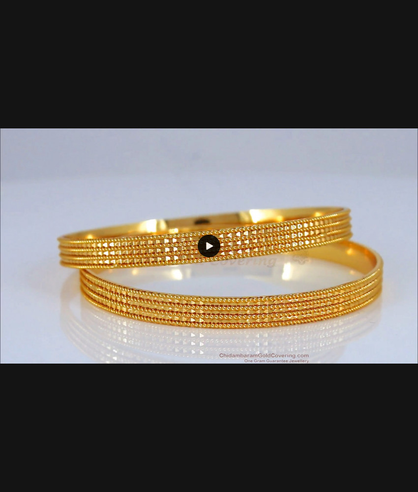 BR1668-2.8 Classical Gold Plated Set Of Two Bangles Daily Wear