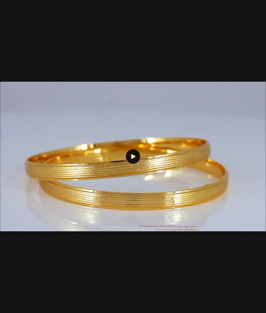 BR1670-2.6 One Gram Gold Bangles For Daily Use From Chidambaram Gold Covering