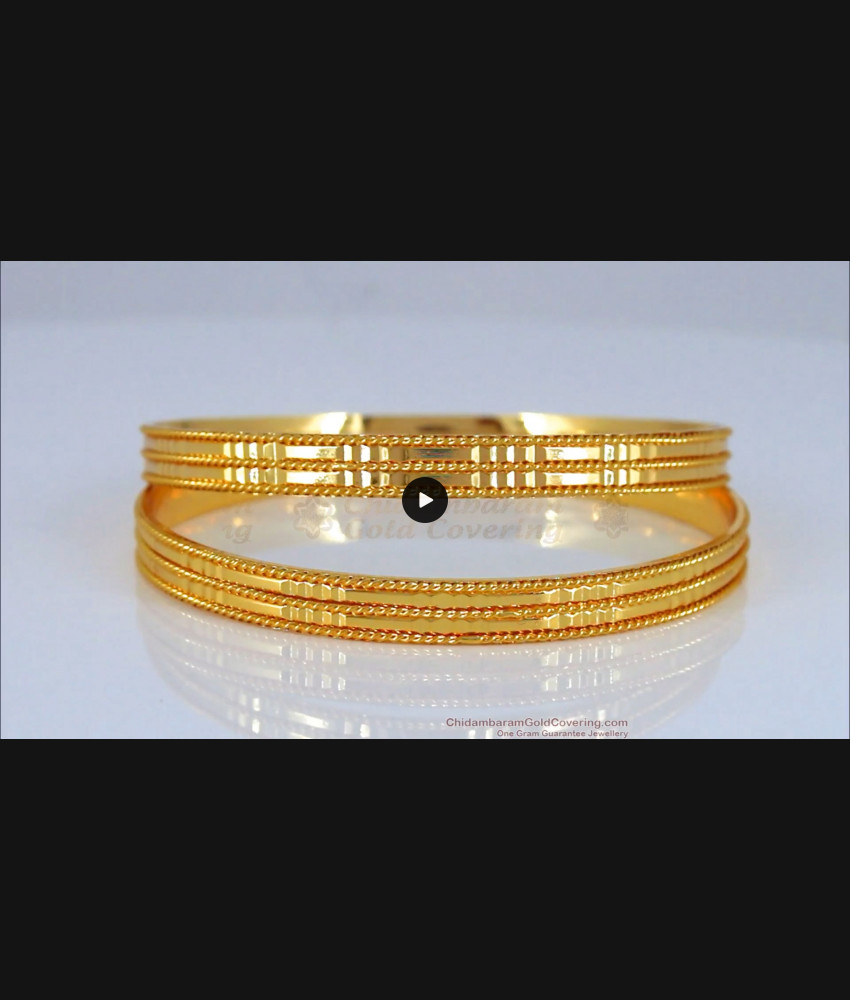 BR1673-2.8 Latest One Gram Gold Set of Two Bangles For Daily Wear