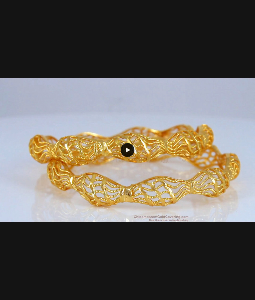 BR1679-2.6 Latest Design One Gram Gold Bangles For Daily Wear Collection