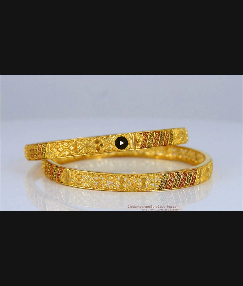 BR1703-2.8 Fabulous Design Enamel Gold Forming Bangles