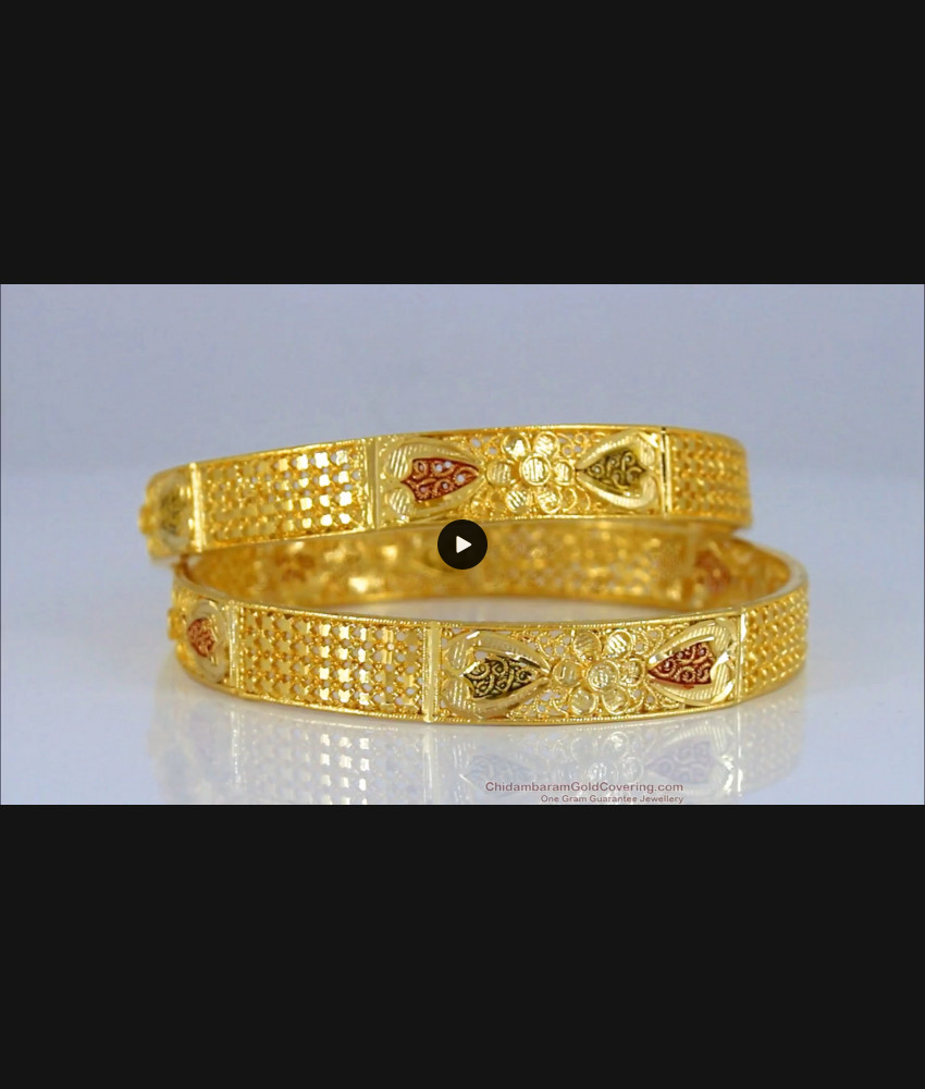 BR1704-2.6 New Arrival Enamel Gold Forming Bangles For Bridal Wear