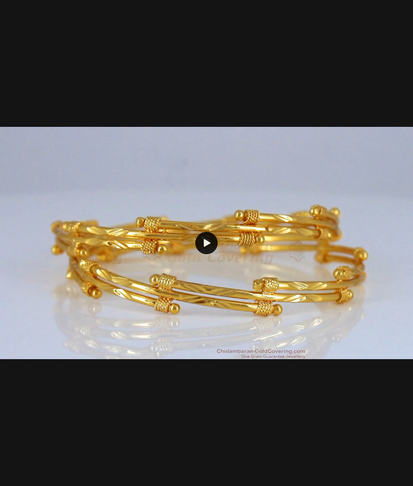 BR1715-2.10 Latest Design Gold Semiya Bangles Daily Wear