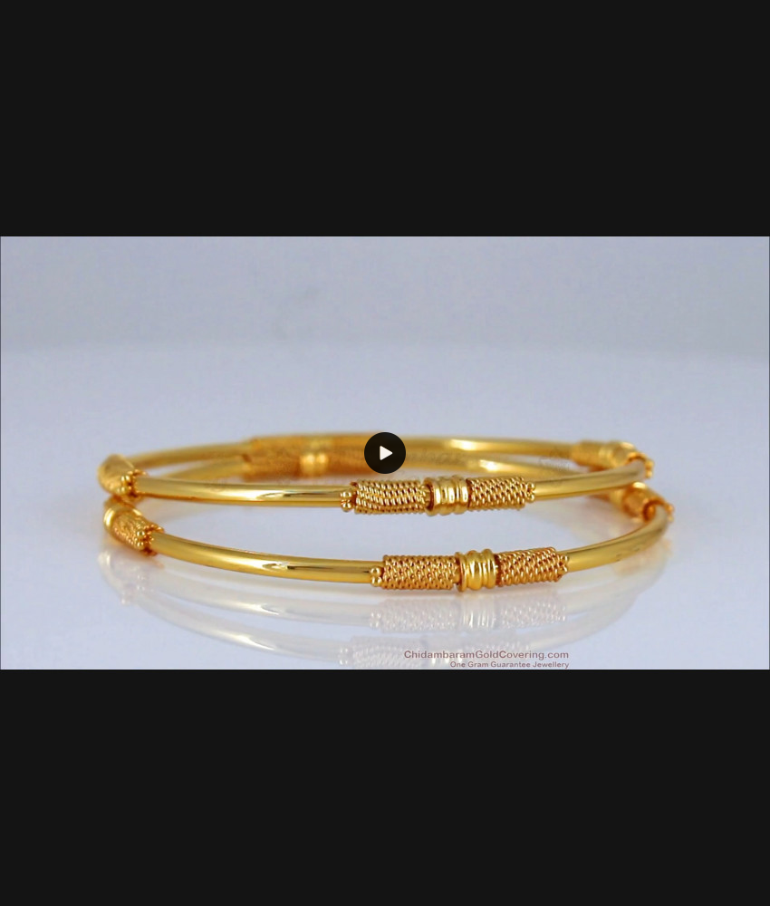 BR1716-2.4 New Threaded Design Daily Wear Gold Bangle Models