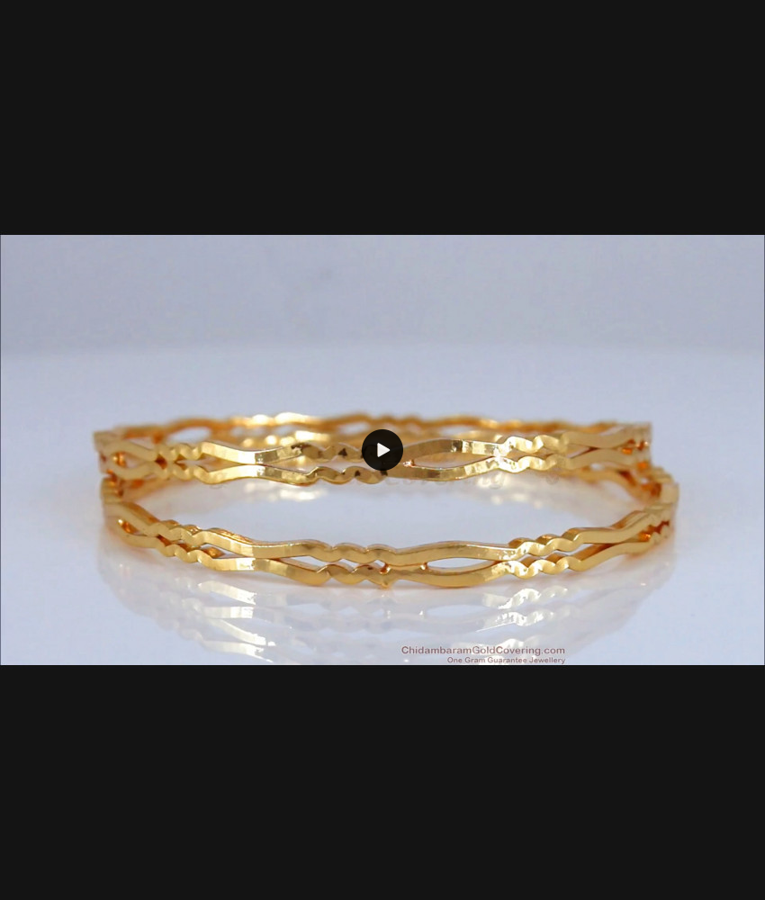 BR1726-2.6 Real Gold Pattern Impon Bangle Designs Daily Wear
