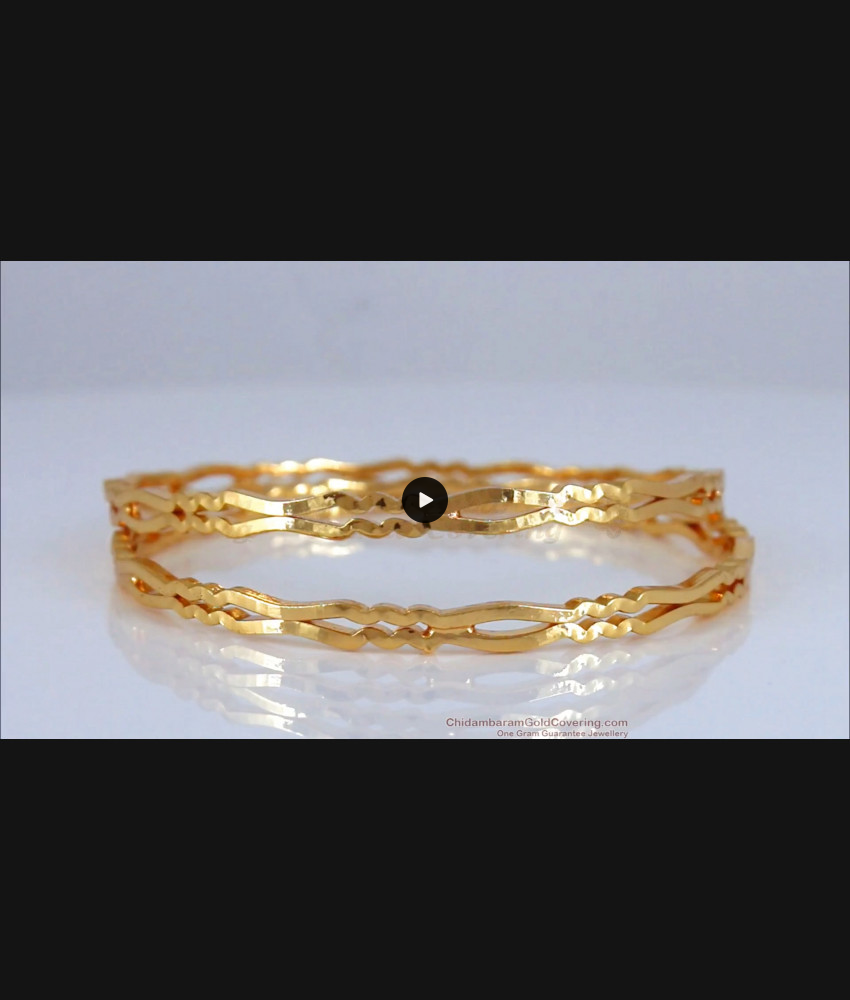 BR1726-2.4 Real Gold Pattern Impon Bangle Designs Daily Wear