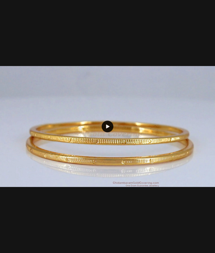 BR1728-2.4 Pure Impon Gold Thin Bangles Models Daily Wear