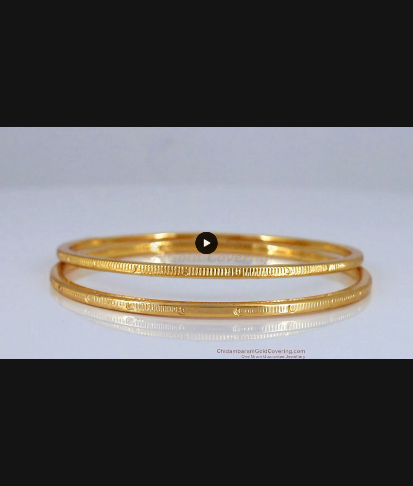 BR1728-2.6 Pure Impon Gold Thin Bangles Models Daily Wear