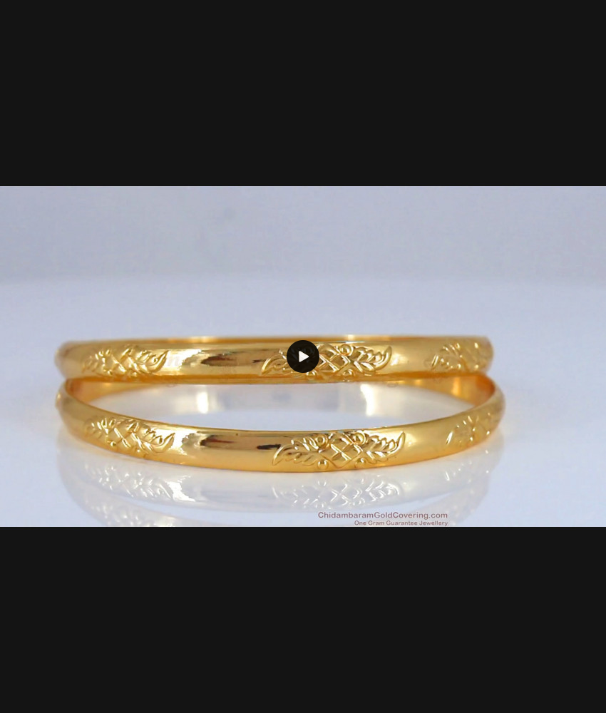 BR1736-2.4 Pure Impon Gold Bangles Daily Wear Designs