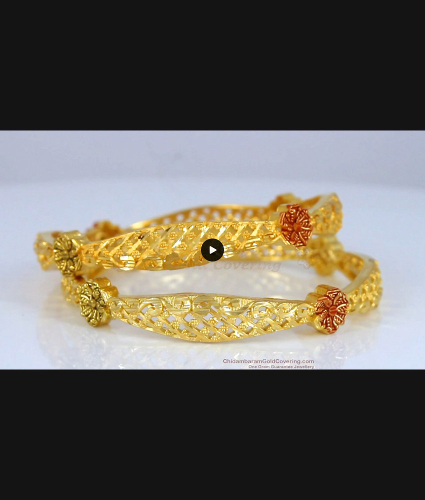 BR1747-2.6 Enamel Forming Gold Bangle Bridal Wear Designs