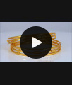 BR1748-2.6 Three Line Gold Bangle Designs Daily Wear