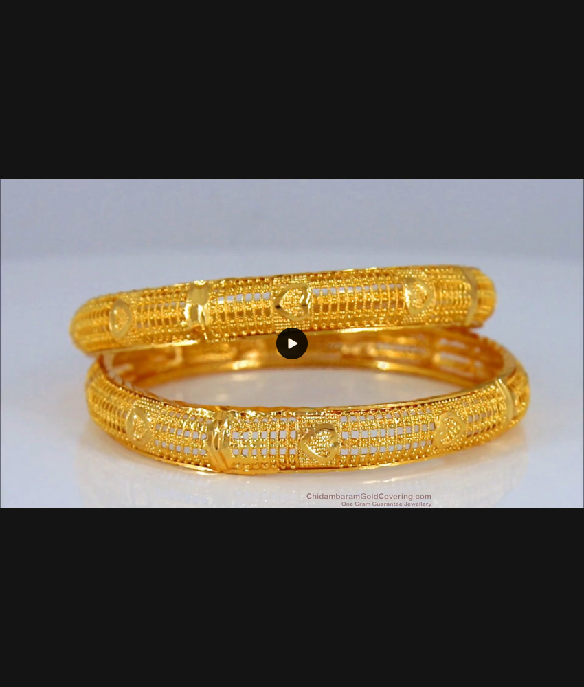 BR1765-2.8 Heart Design One Gram Gold Bangle Collections Shop Online