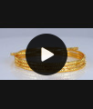 BR1766-2.6 Thin Gold Bangle Set Of Four Designs Daily Wear