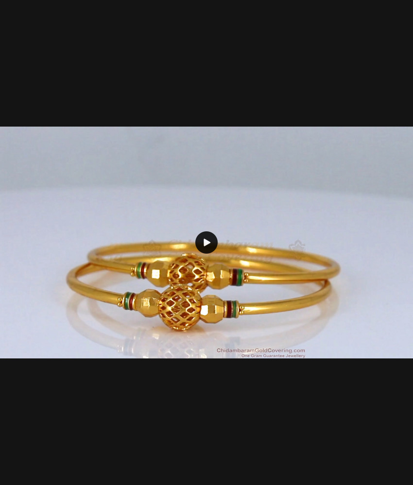 BR1769-2.4 Ball Design Gold Bangle Womens Fashion Wear