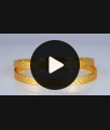 BR1781-2.10 Self Design One Gram Gold Plated Plain Bangle Shop Online 