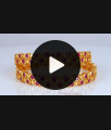 BR1791-2.10 Royal Ruby Kemp Stone Gold Bangle Party Wear 