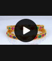 BR1794-2.6 Navaratna Stone Bangles South Indian One Gram Gold Jewelry