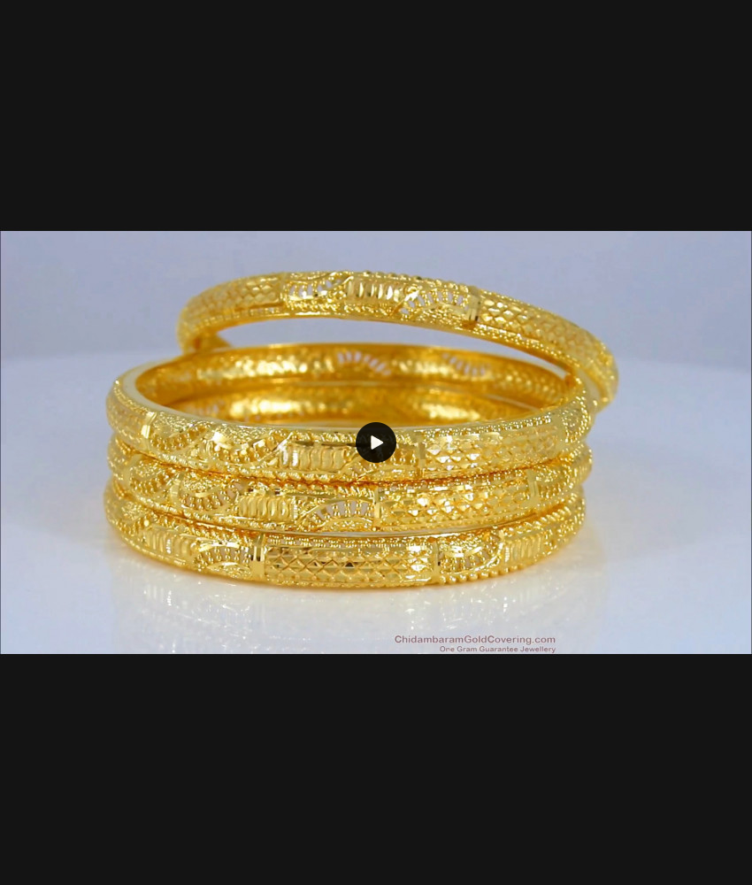 BR1801-2.6 Handcraft Design Two Gram Gold Bangle Set Of Four