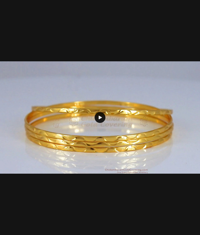 BR1814-2.10 Thin Gold Bangles Set Of Four Daily Wear Collections