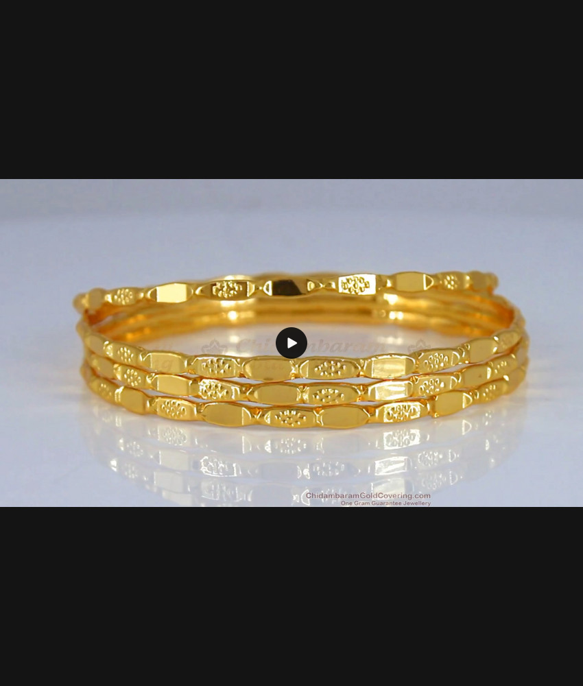 BR1817-2.8 Thin Gold Bangle Design Daily Wear Set OF Four
