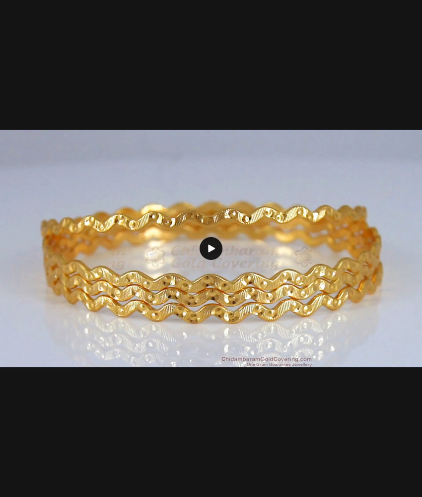 BR1818-2.4 Trendy Slim Curved Gold Neli Bangles Shop Online