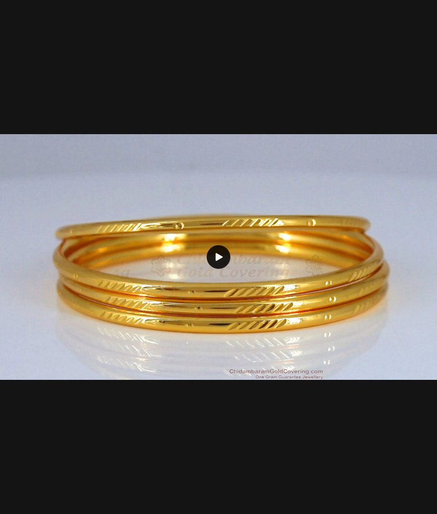 BR1820-2.10 Solid Pattern One Gran Gold Bangles South Indian Jewelry