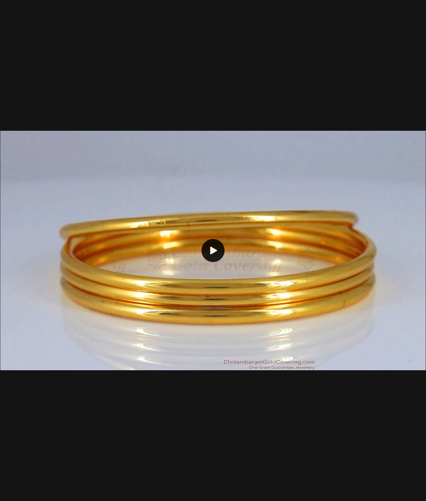 BR1821-2.10 Plain Gold Bangle Design Daily Wear Imitation Jewellery