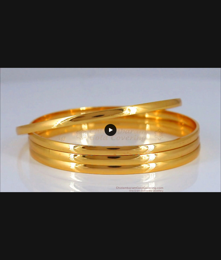 BR1822-2.4 One Gram Gold Bangles Smooth Finish Daily Wear