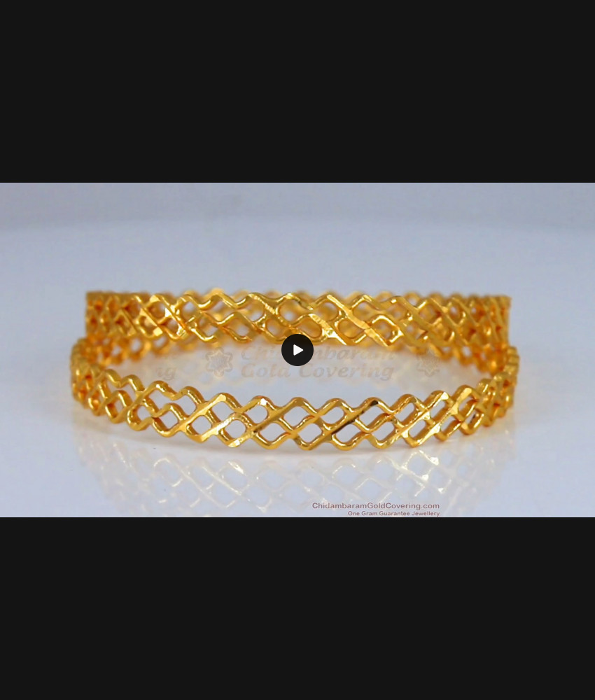 BR1823-2.8 Zig Zag One Gram Gold Neli Bangles Daily Wear