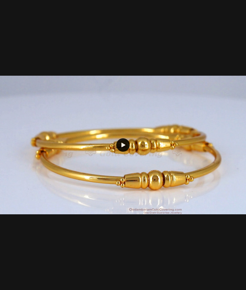 BR1833-2.10 Classy One Gram Gold Plain Bangles Daily Wear