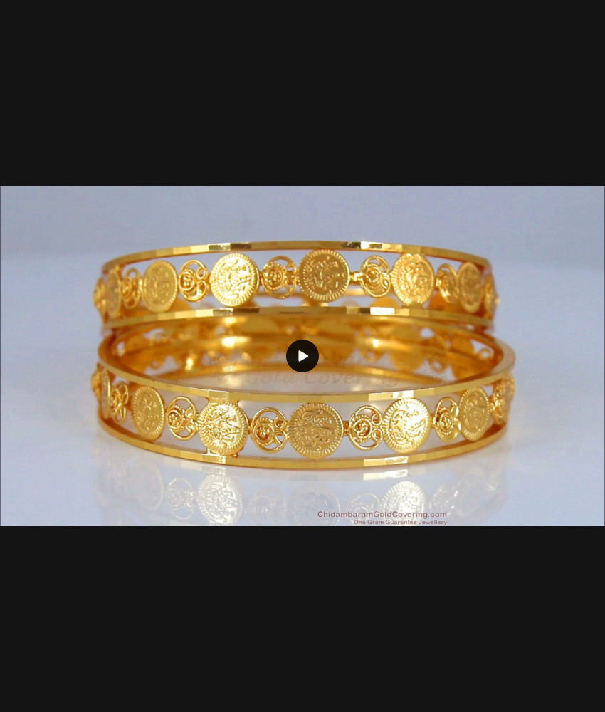 BR1836-2.8 New Traditional Lakshmi Kasu Gold Bangle Shop Online