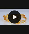 BR1837-2.6 Stylish Curved Oval Shaped Gold Bangle Office Wear