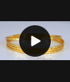 BR1846-2.6 Size One Gram Gold Daily Use Plain Bangles Design Set Of Four