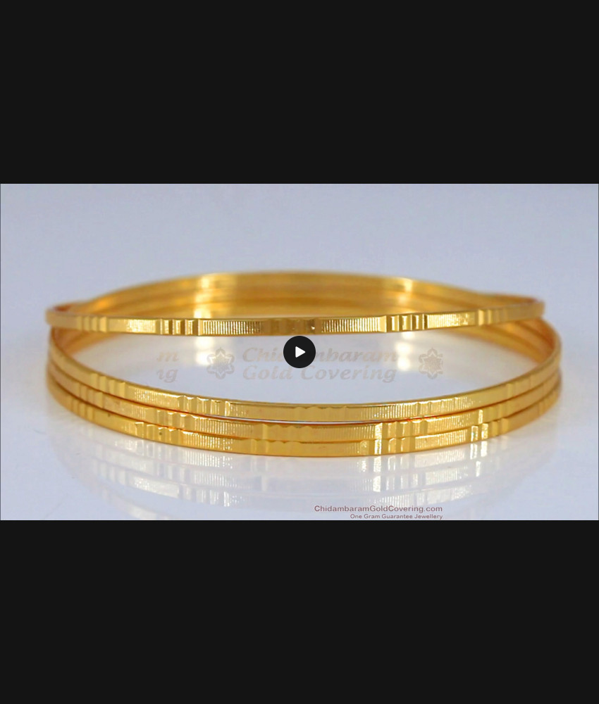 BR1847-2.6 Size Set Of Four One Gram Gold Daily Use Plain Bangles