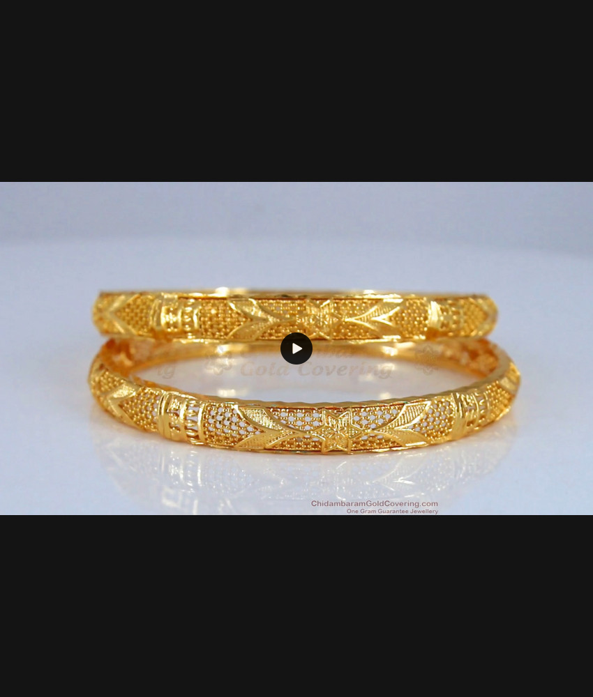 BR1854-2.4 Size Kerala Designer Collection Gold Bangle Bridal Wear