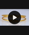 BR1860-2.8 Size Half Ball Shaped Diamond Green Stone Gold Bangles