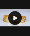 BR1862-2.4 Size One Gram Gold Bangle Stunning Double Line Ruby Stone Design