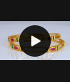 BR1863-2.8 Size Trendy Ruby Emerald Stone Real Gold Tone Bangles Buy Online