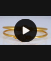 BR1883-2.8 Size White Stone Half Ball Gold Plated Bangle Party Wear