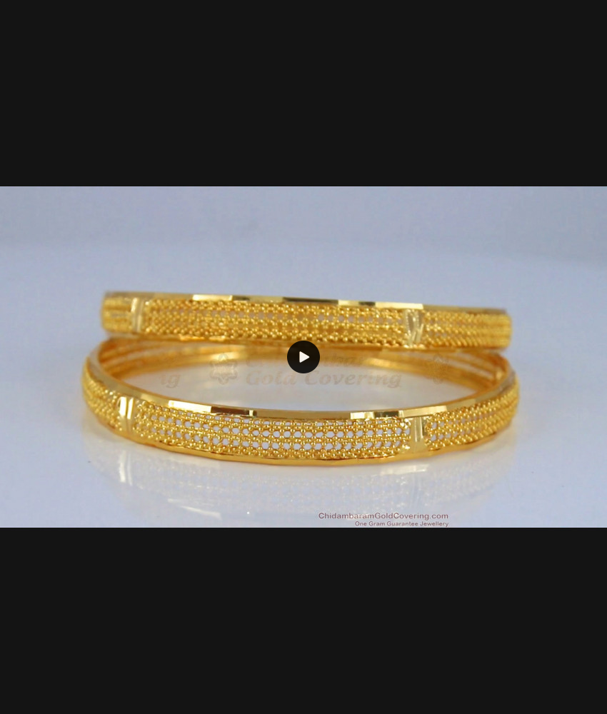 BR1893-2.10 Size New Net Pattern Gold Plated Bangles Shop Online