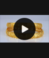 BR1895-2.6 Size Latest Broad Gold Plated Bangles Hollow Flower Design