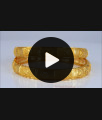 BR1895-2.8 Size Latest Broad Gold Plated Bangles Hollow Flower Design