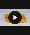 BR1897-2.6 Size Net Pattern South Indian Gold Bangles Flower Design Online Jewelry